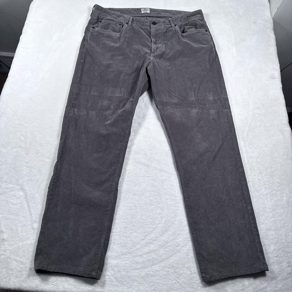 Faherty Pants Mens 36x28 Gray Stretch Corduroy 5 Pocket Casual Jeans‎ MBH2205